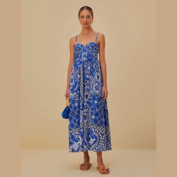 FARM Rio Dresses & Skirts - 💙NWT 💙 blue tile dream maxi dress - WILL PRICE MATCH